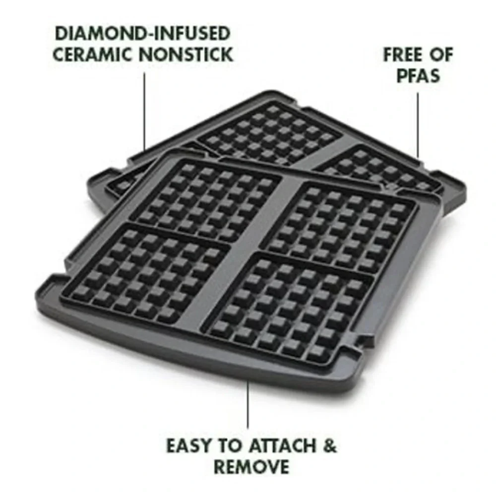 NEW GreenPan Premiere XL Griddle Replacement Waffle Plates Ceramic Nonstick